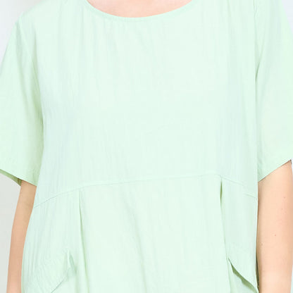 Minimal loose fit short sleeve midi dress wholesale