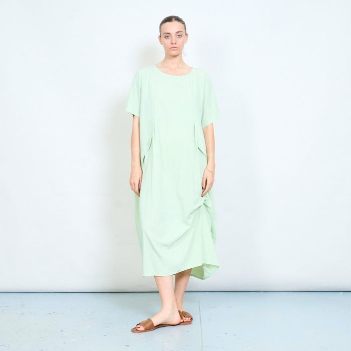 Minimal loose fit short sleeve midi dress wholesale