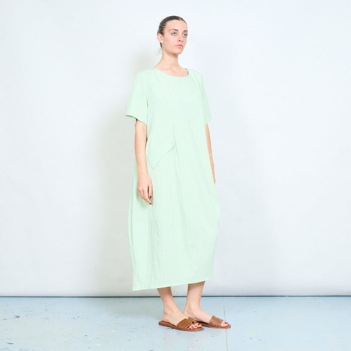 Minimal loose fit short sleeve midi dress wholesale