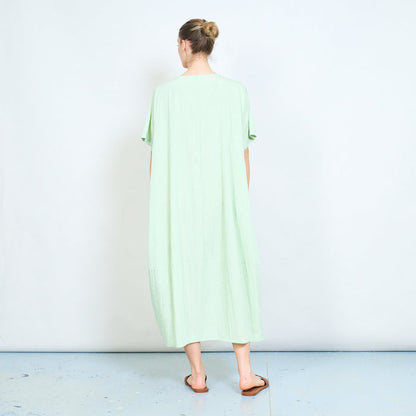 Minimal loose fit short sleeve midi dress wholesale