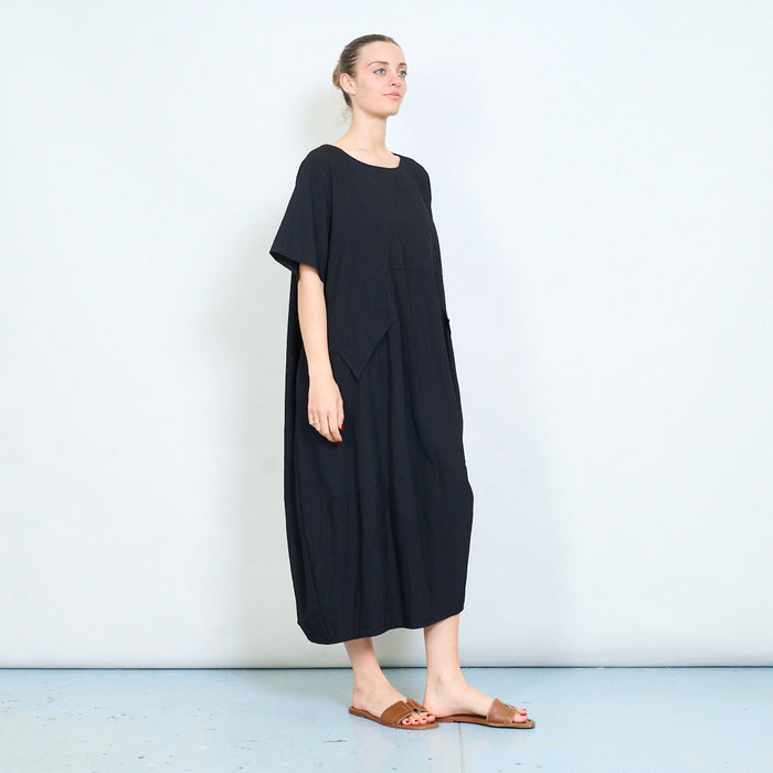 Minimal loose fit short sleeve midi dress wholesale