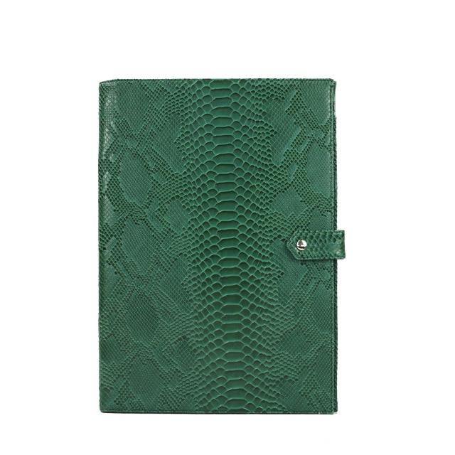 Monogrammed Note Pad Document Bag Embossed Python Pattern - foxberryparkproducts