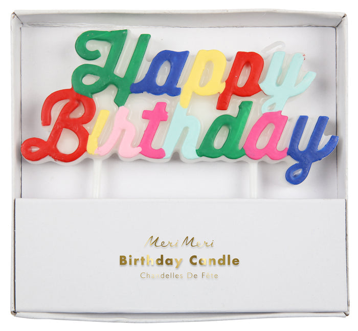 Multicolor Happy Birthday Candle