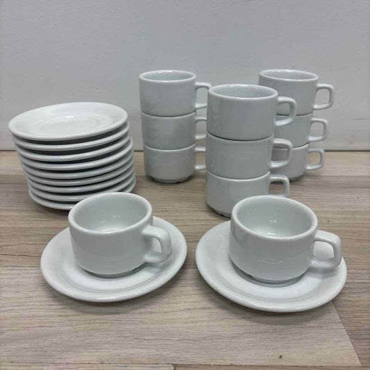 Naaman White Porcelain Cup and Saucer
