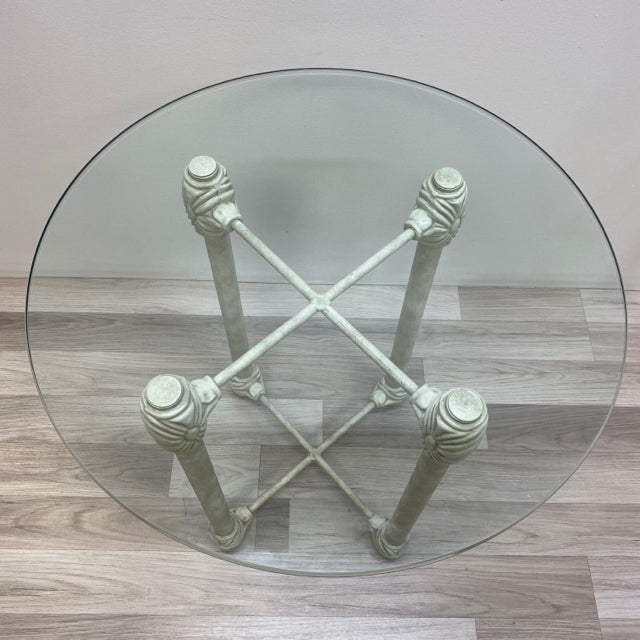 Off White Iron Side Table