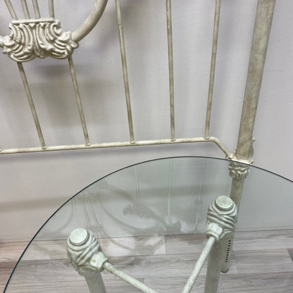 Off White Iron Side Table
