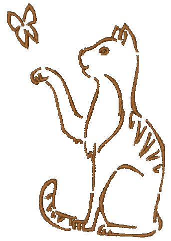 Outline Cats [4x4] 11441 Machine Embroidery Designs