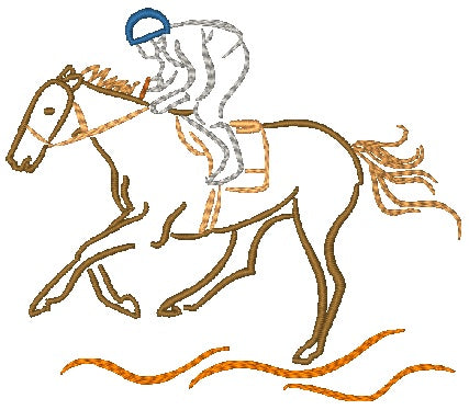 Outline Horse Races [4x4] 11498 Machine Embroidery Designs