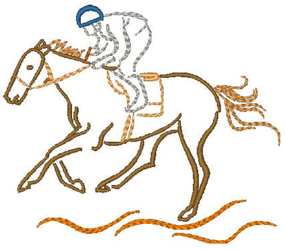 Outline Horse Races [4x4] 11498 Machine Embroidery Designs