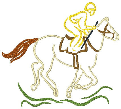 Outline Horse Races [4x4] 11498 Machine Embroidery Designs