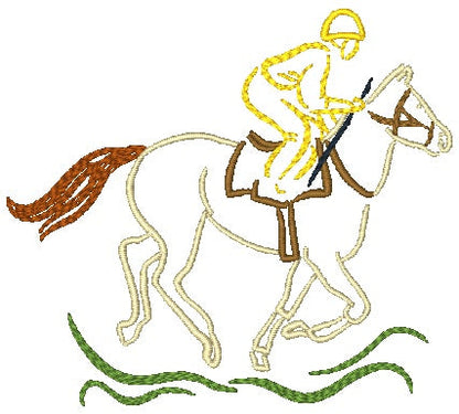 Outline Horse Races [4x4] 11498 Machine Embroidery Designs