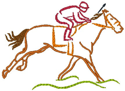 Outline Horse Races [4x4] 11498 Machine Embroidery Designs