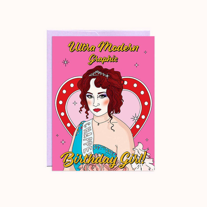 Party Mountain Birthday Card - Ultra Modern Girl