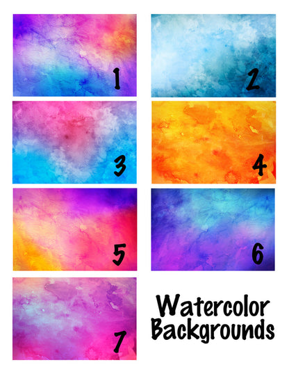 Personalized Cheer Bow Knee High Socks - Watercolor Background