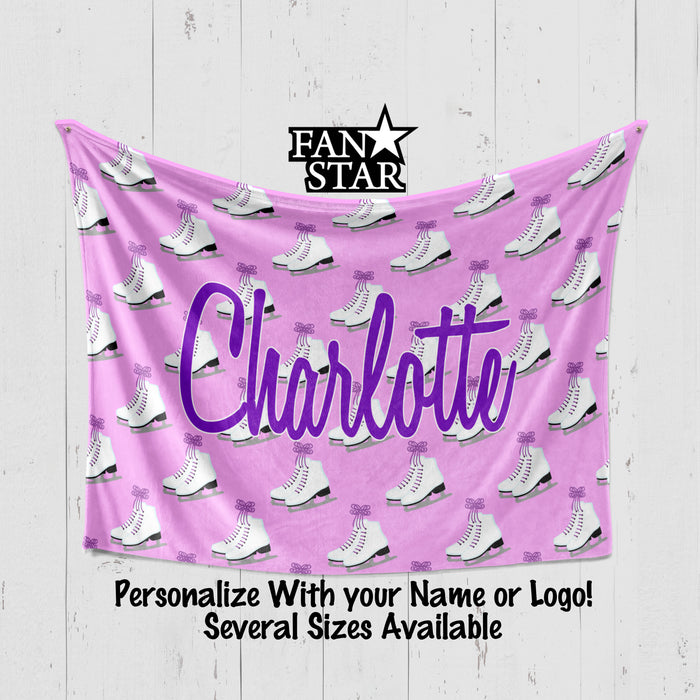 Personalized Figure Skating Plush Blanket Customized