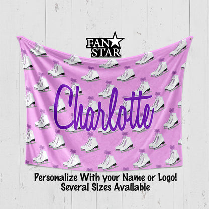 Personalized Figure Skating Plush Blanket Customized