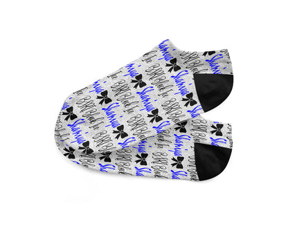 Personalized Heart Ankle Socks Fits Sizes 2-8 Perfect for Valentine's Day!