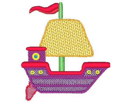 Plain Ships [4x4] 11158 Machine Embroidery Designs