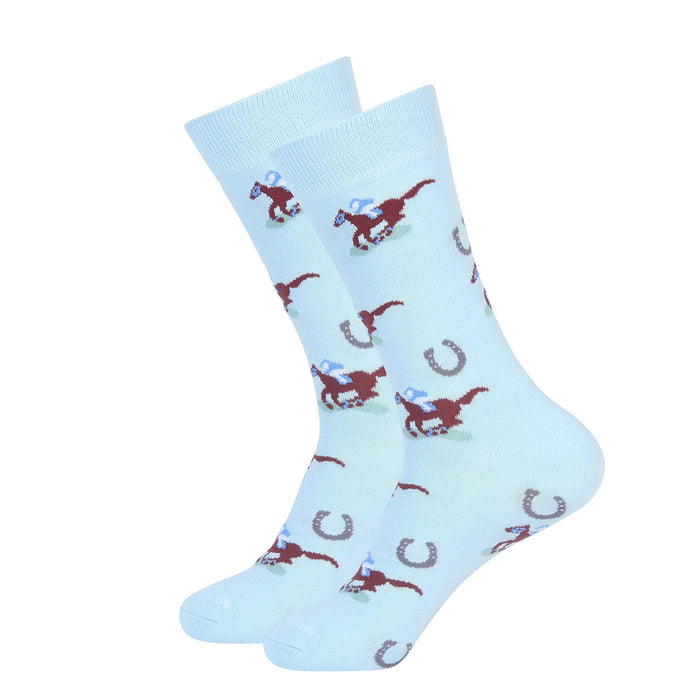 Race Day Men's Socks - Light Blue