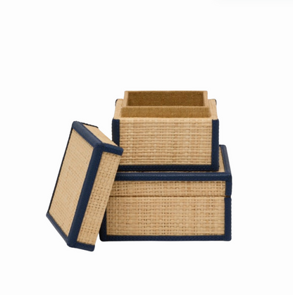 Raffia Wrapped Accesory Box Set