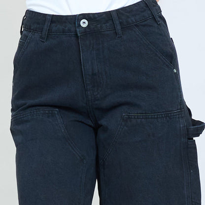Raw hem panel seam high waist denim bermuda shorts wholesale