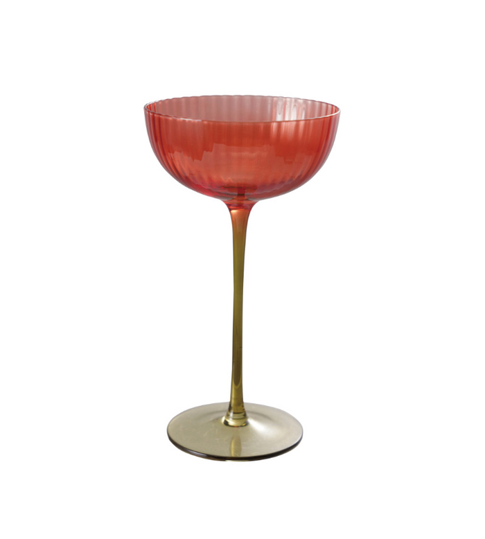 Red & Green Stemmed Glass