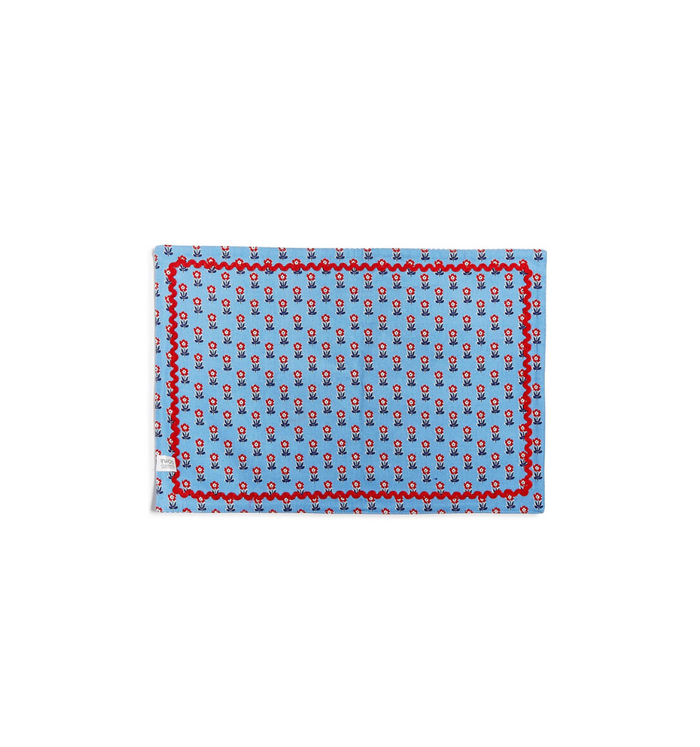 Red, White and Bloom Double-Sided Fabric Placemat, Set of 4