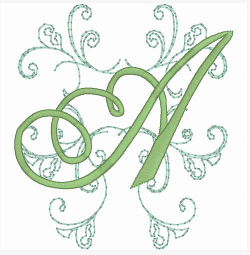 Redwork Swirl Alphabet [4x4] 11825  Machine Embroidery Designs