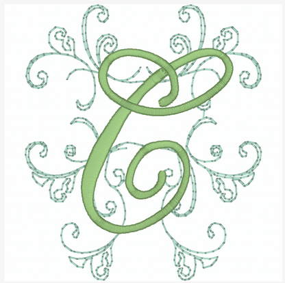 Redwork Swirl Alphabet [4x4] 11825  Machine Embroidery Designs