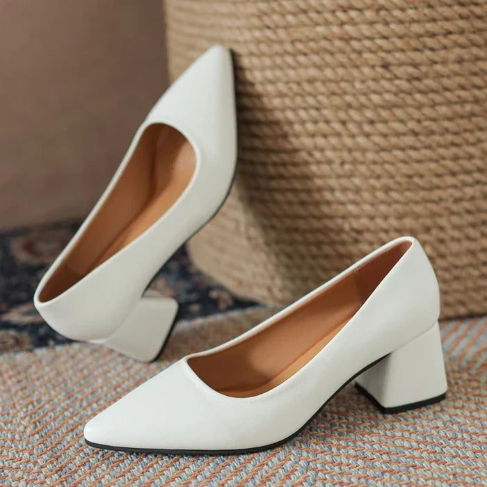 Rose Leather Heels