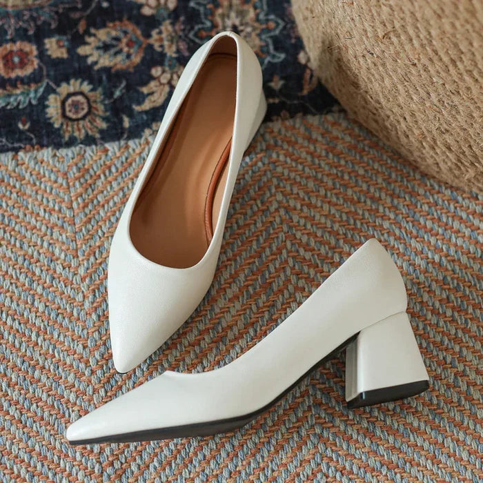 Rose Leather Heels