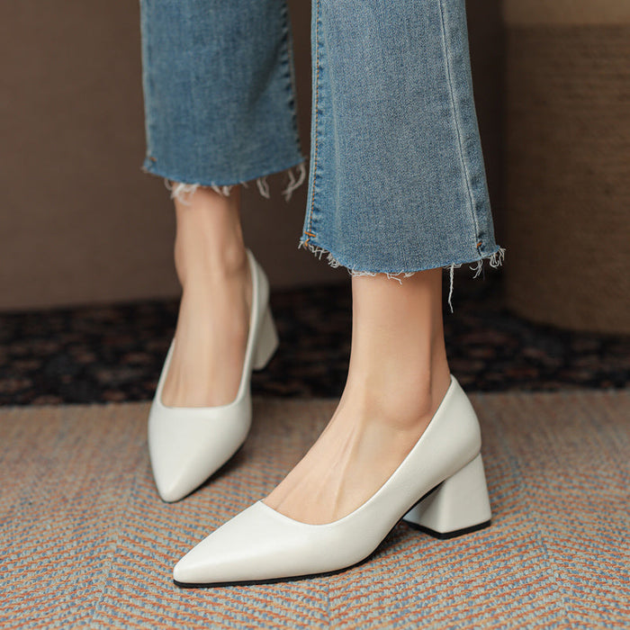 Rose Leather Heels