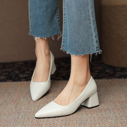 Rose Leather Heels