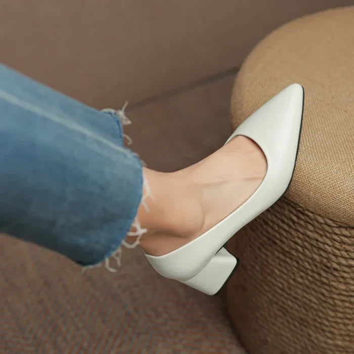 Rose Leather Heels