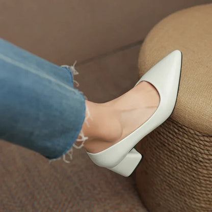 Rose Leather Heels