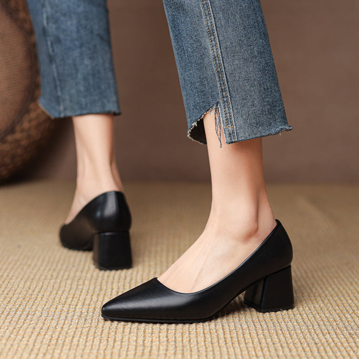 Rose Leather Heels