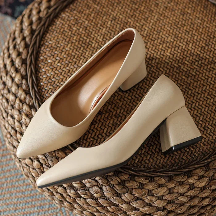 Rose Leather Heels