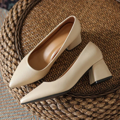 Rose Leather Heels