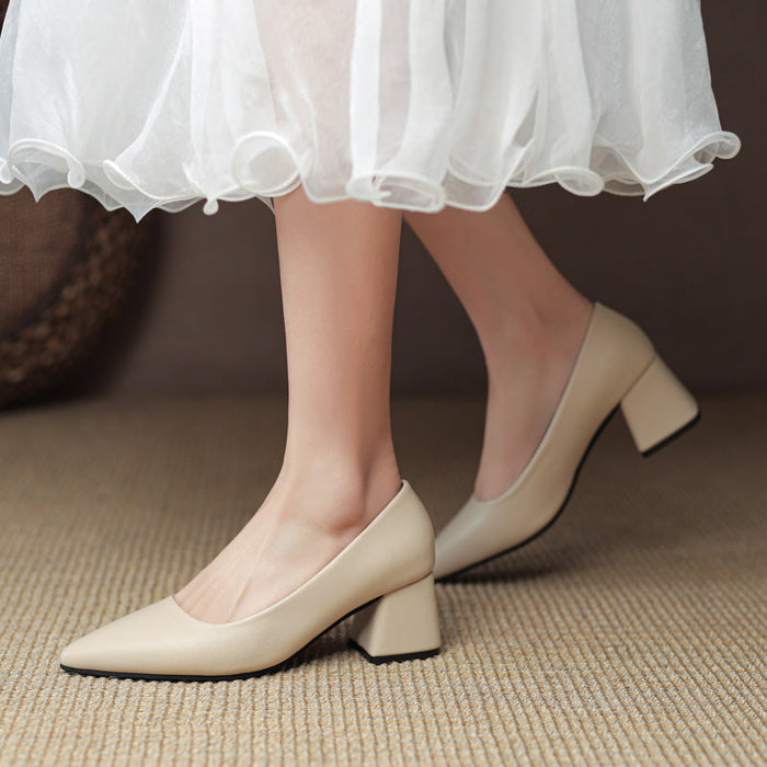 Rose Leather Heels