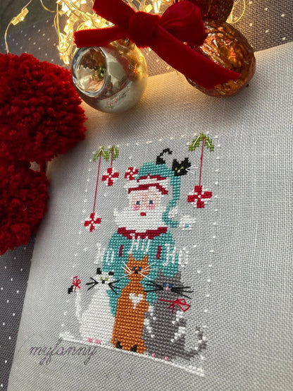 Santa Collection 4 Merry Cats by MyFanny Cross Stitch Pattern