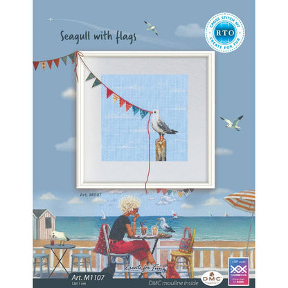 Seagull with flags Counted Cross Stitch Kit by RTO M1107
