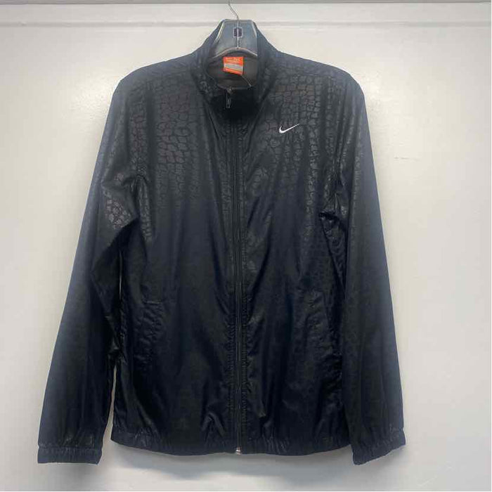 Nike Size M Women's Black Textured Windbreaker Activewear Top