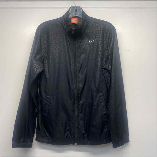 Nike Size M Women's Black Textured Windbreaker Activewear Top