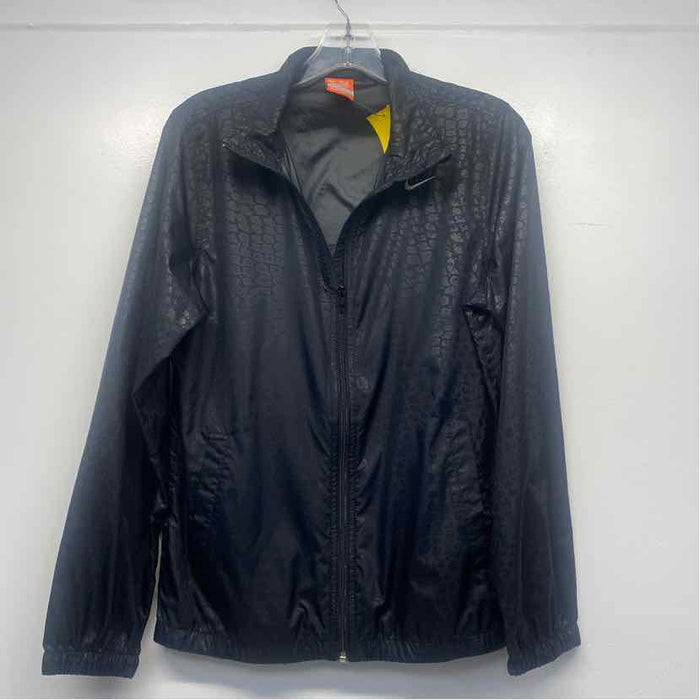 Nike Size M Women's Black Textured Windbreaker Activewear Top
