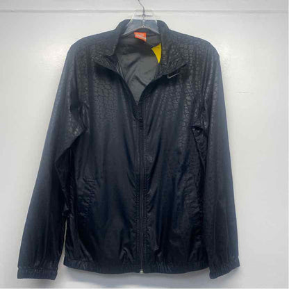 Nike Size M Women's Black Textured Windbreaker Activewear Top