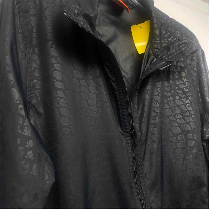 Nike Size M Women's Black Textured Windbreaker Activewear Top