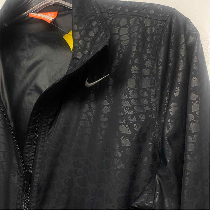 Nike Size M Women's Black Textured Windbreaker Activewear Top