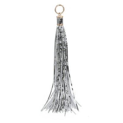 Snake print tassel fringe keychain ring bag accessory wholesale