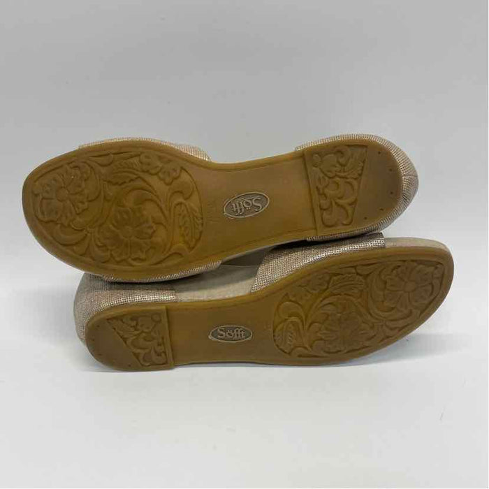 Sofft Size 10 Women's Gold Shimmer Wedge Sandals