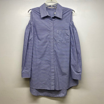 Soft Surroundings Size Xl Women's Blue-White Stripe Button Up Blouse